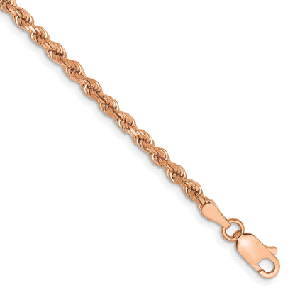 14k Rose Gold 2.75mm Diamond-cut Rope Chain