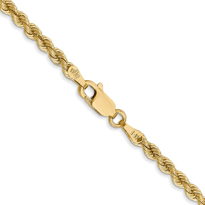 14K 24 inch 2.75mm Regular Rope with Lobster Clasp Chain