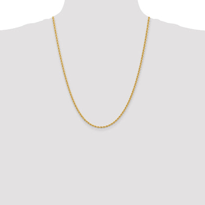 14K 24 inch 2.75mm Regular Rope with Lobster Clasp Chain
