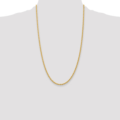 14K 26 inch 2.75mm Regular Rope with Lobster Clasp Chain