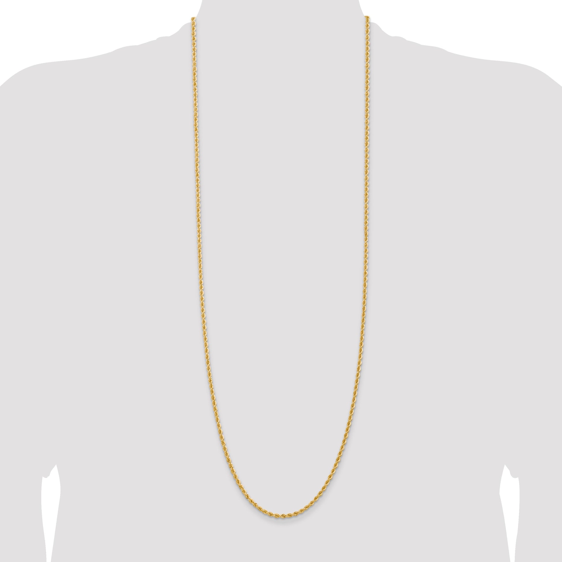 14K 36 inch 2.75mm Regular Rope with Lobster Clasp Chain