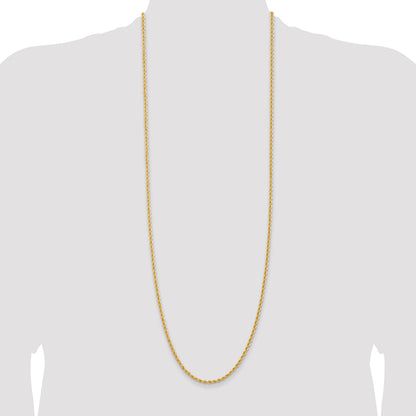 14K 36 inch 2.75mm Regular Rope with Lobster Clasp Chain