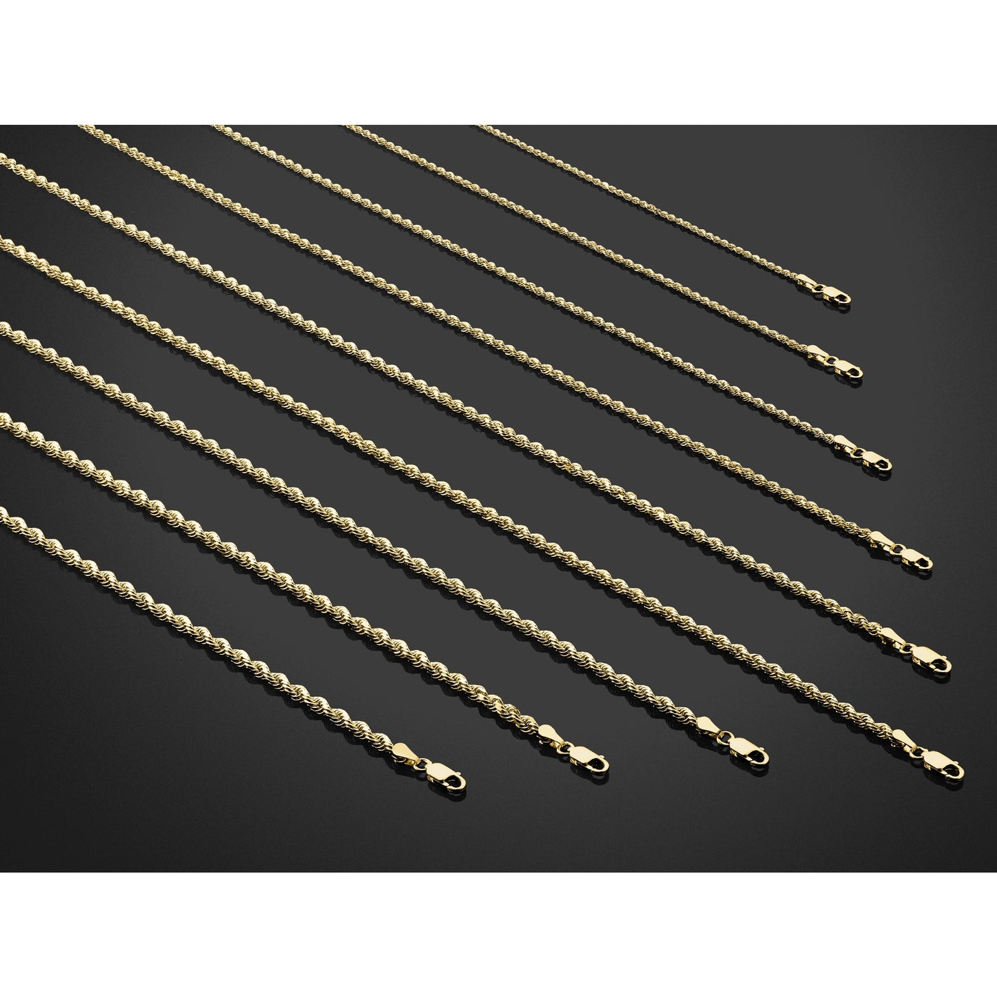 14K 30 inch 3.75mm Diamond-cut Rope with Lobster Clasp Chain