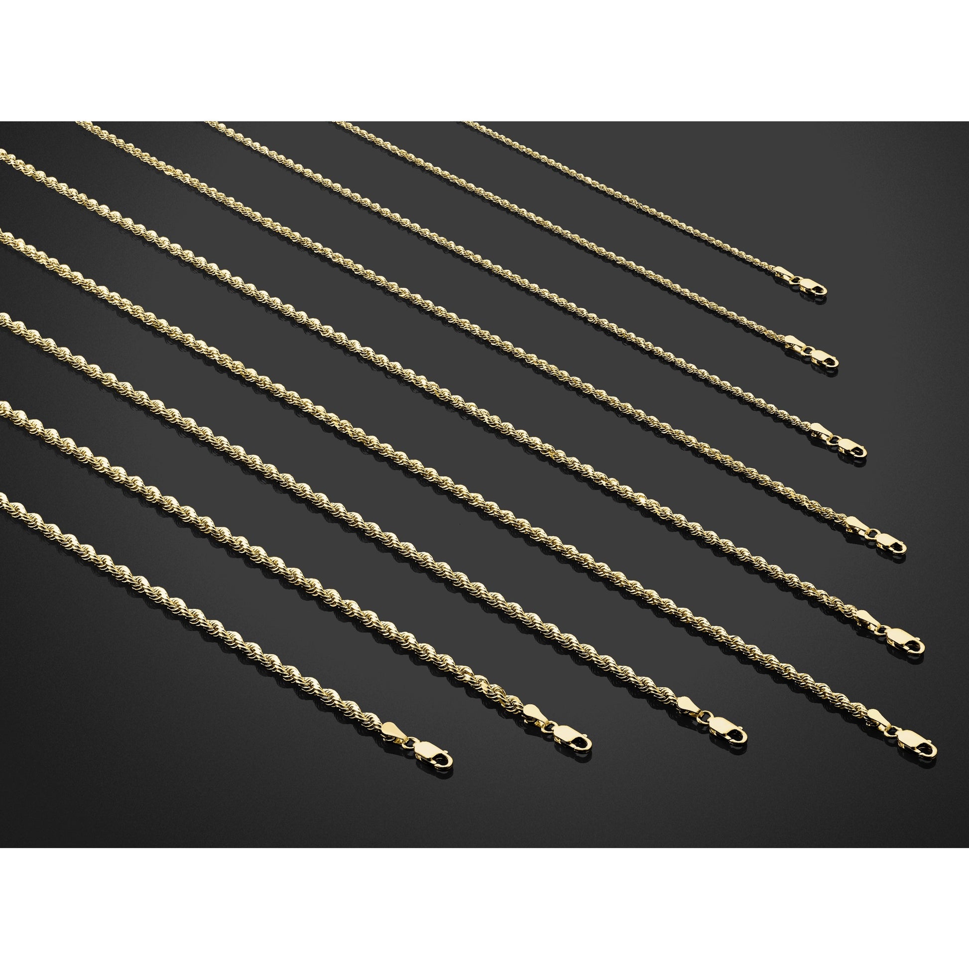 14K 30 inch 3.75mm Diamond-cut Rope with Lobster Clasp Chain