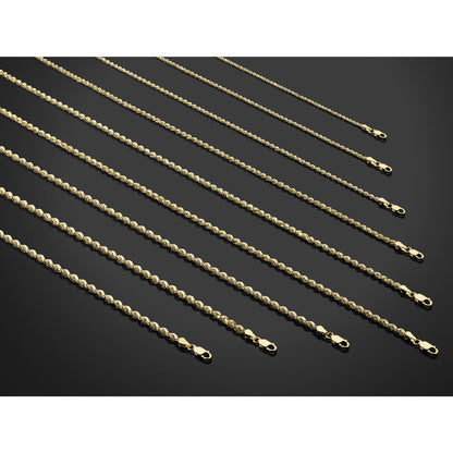 14K 30 inch 3.75mm Diamond-cut Rope with Lobster Clasp Chain