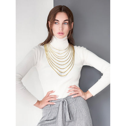 14K 30 inch 3.75mm Diamond-cut Rope with Lobster Clasp Chain