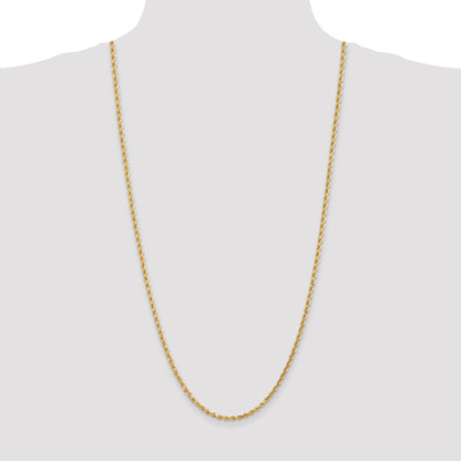 14K 30 inch 3mm Diamond-cut Rope with Lobster Clasp Chain