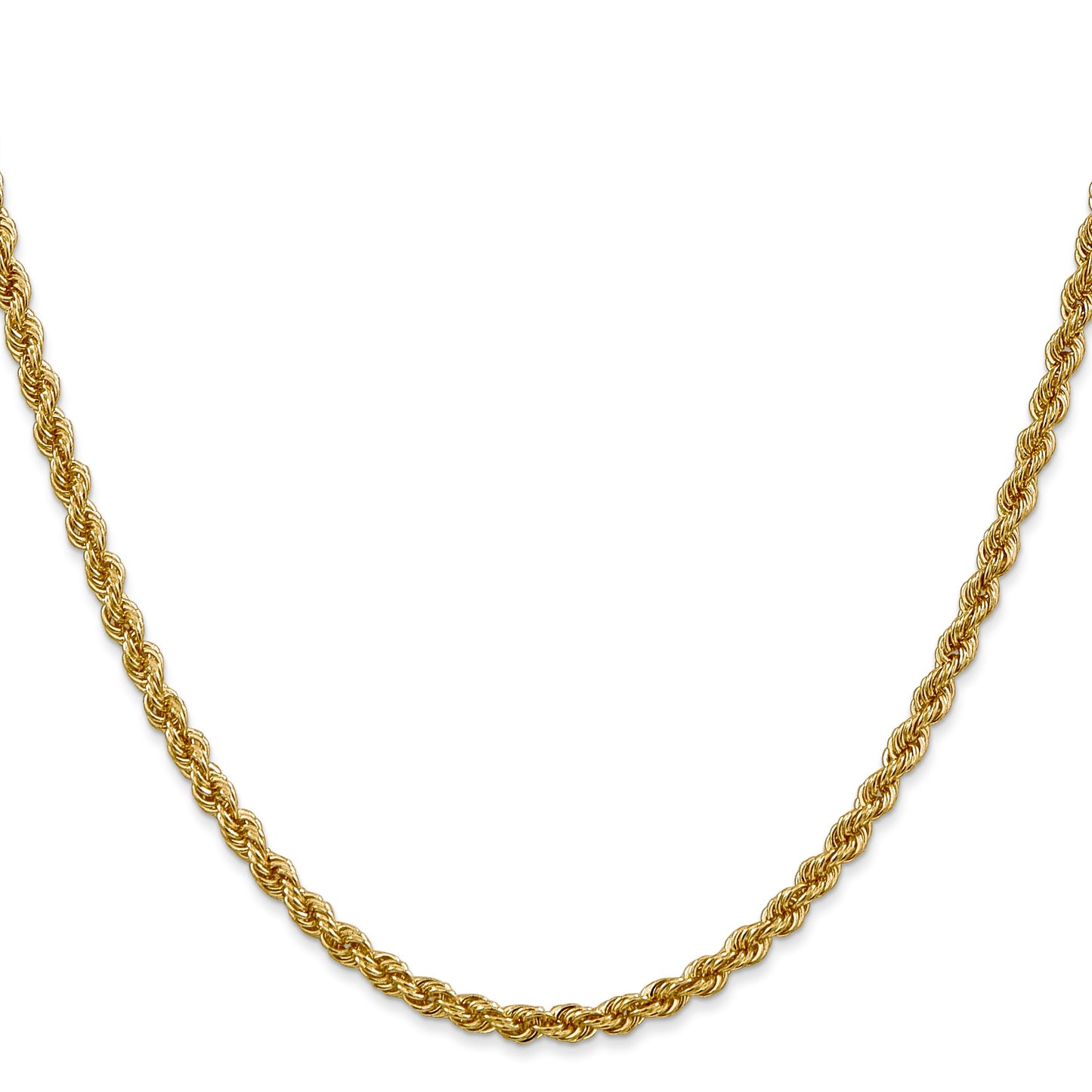 14K 30 inch 3mm Regular Rope with Lobster Clasp Chain