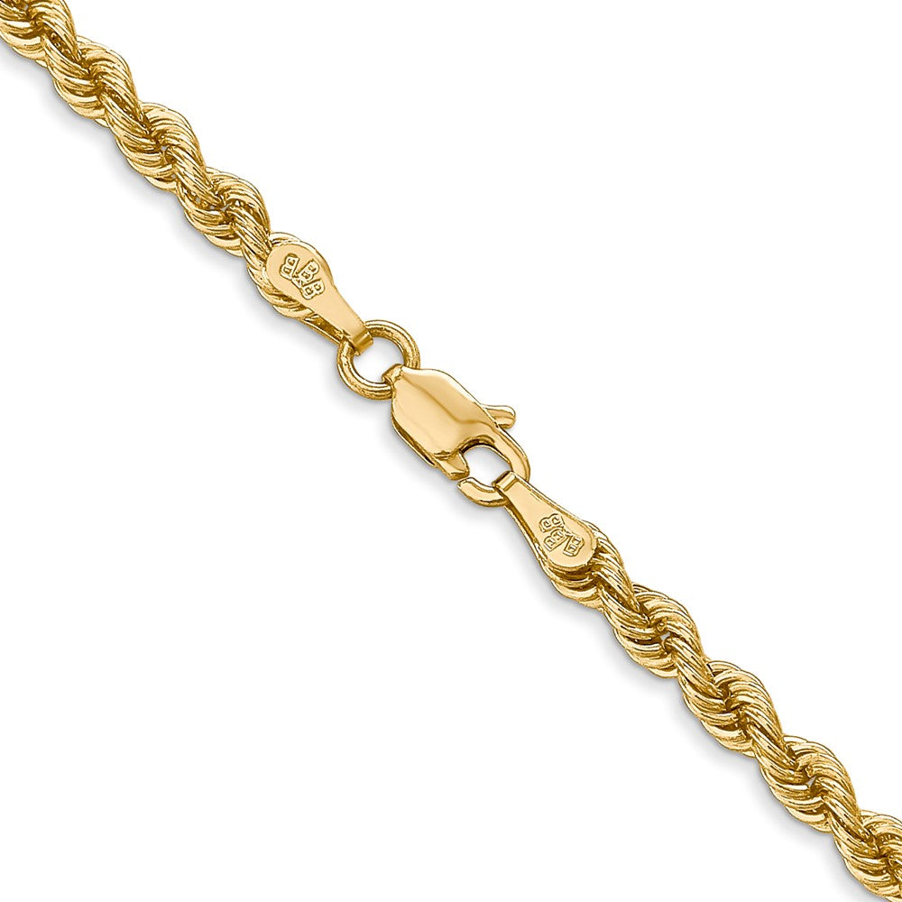 14K 18 inch 3mm Regular Rope with Lobster Clasp Chain