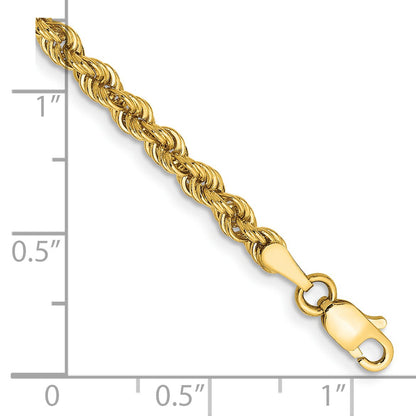 14K 7 inch 3mm Regular Rope with Lobster Clasp Chain