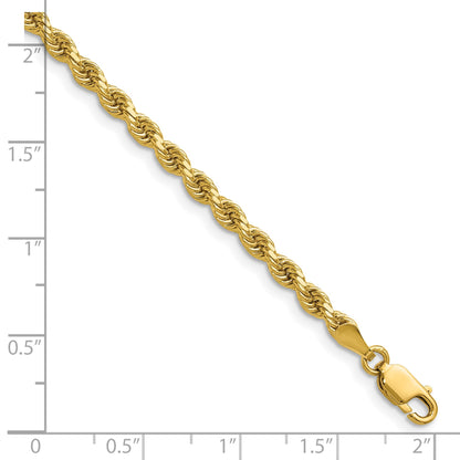 14K 24 inch 3.25mm Diamond-cut Rope with Lobster Clasp Chain