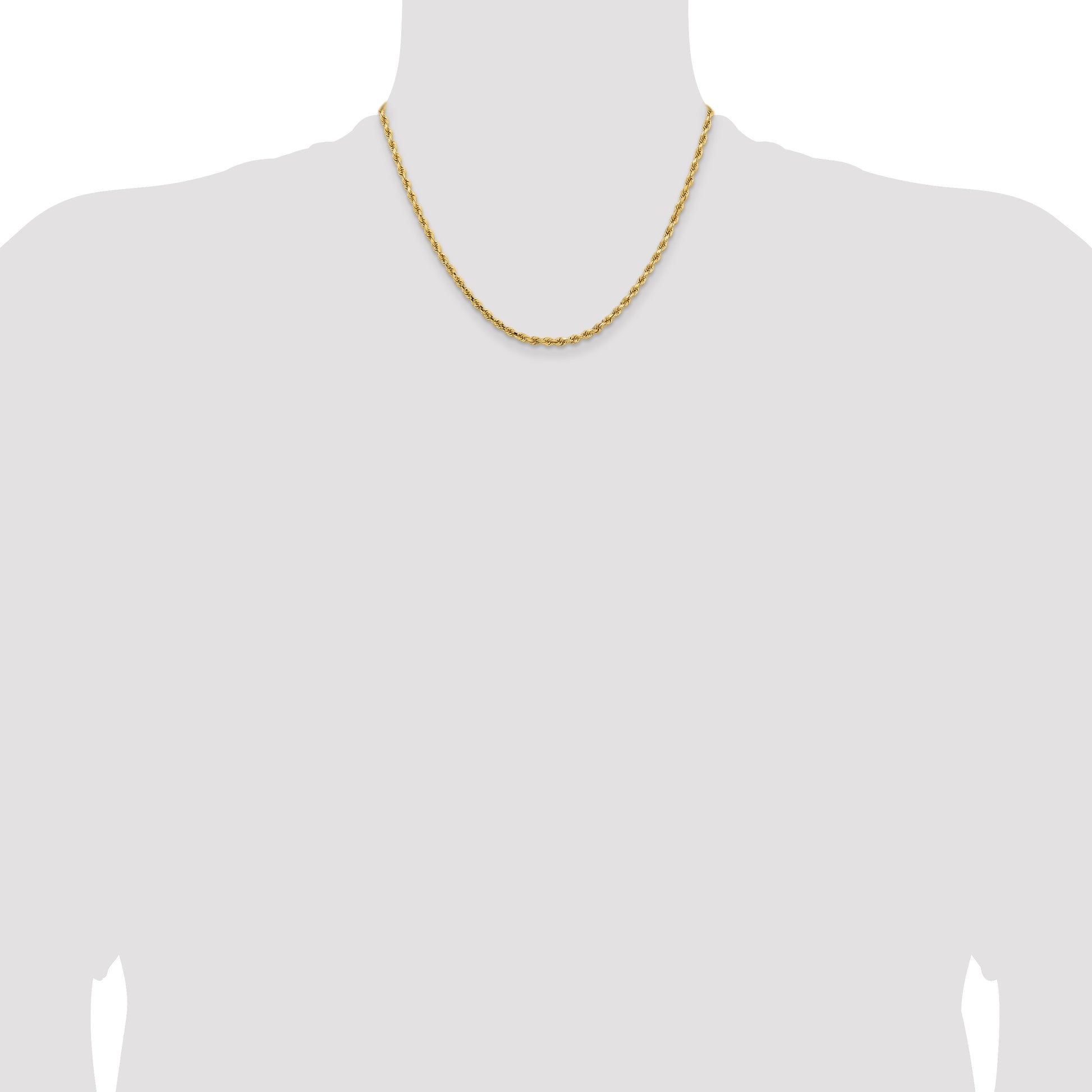 14K 18 inch 3.25mm Diamond-cut Rope with Lobster Clasp Chain