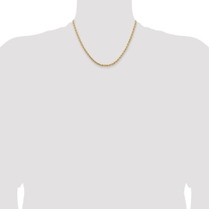 14K 18 inch 3.25mm Diamond-cut Rope with Lobster Clasp Chain