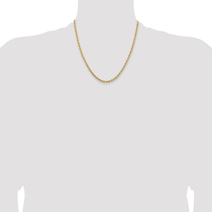 14K 20 inch 3.25mm Diamond-cut Rope with Lobster Clasp Chain