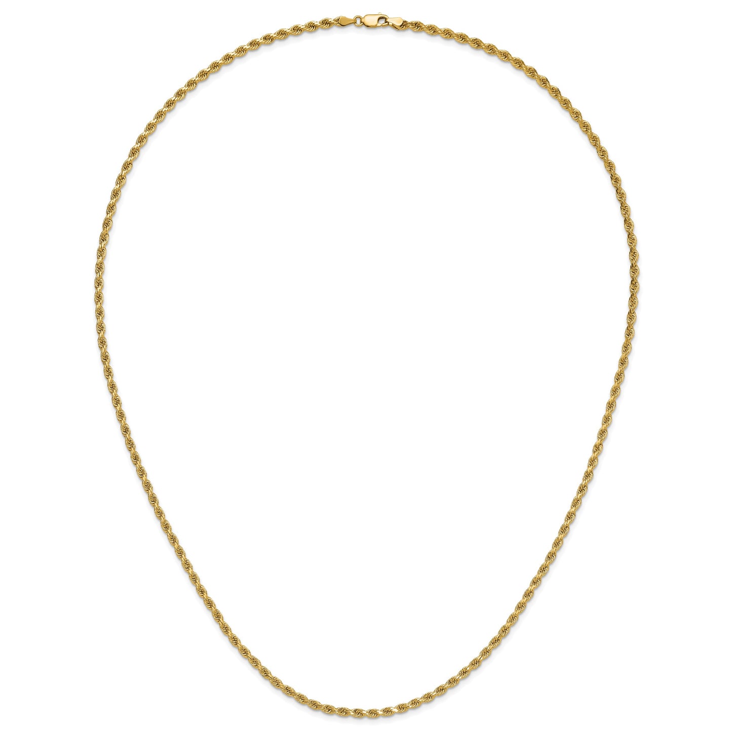14K 26 inch 3.25mm Diamond-cut Rope with Lobster Clasp Chain
