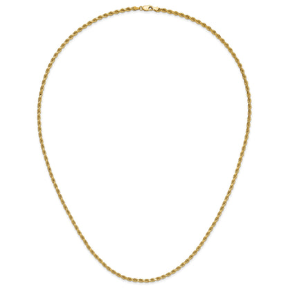 14K 26 inch 3.25mm Diamond-cut Rope with Lobster Clasp Chain