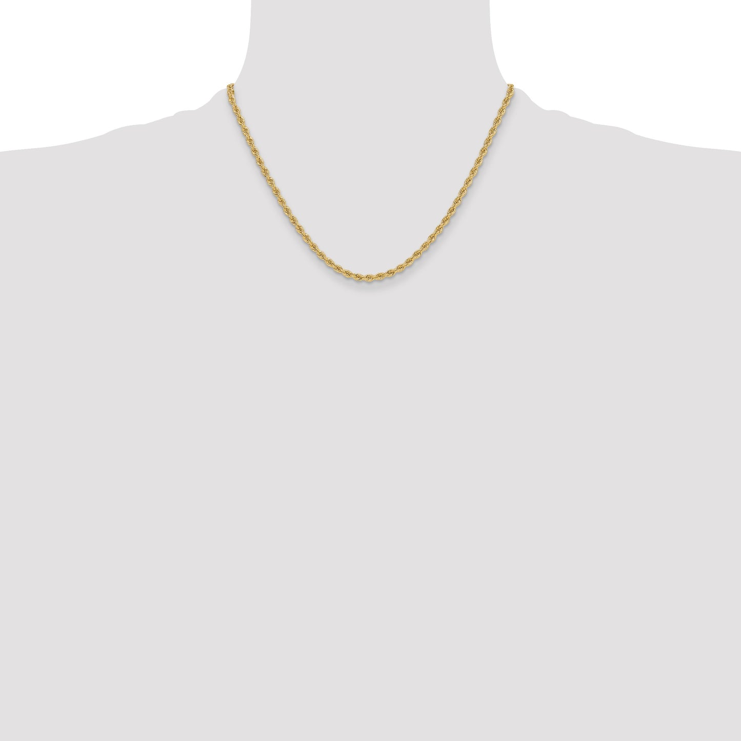 14k 3.3mm Solid Rope Chain