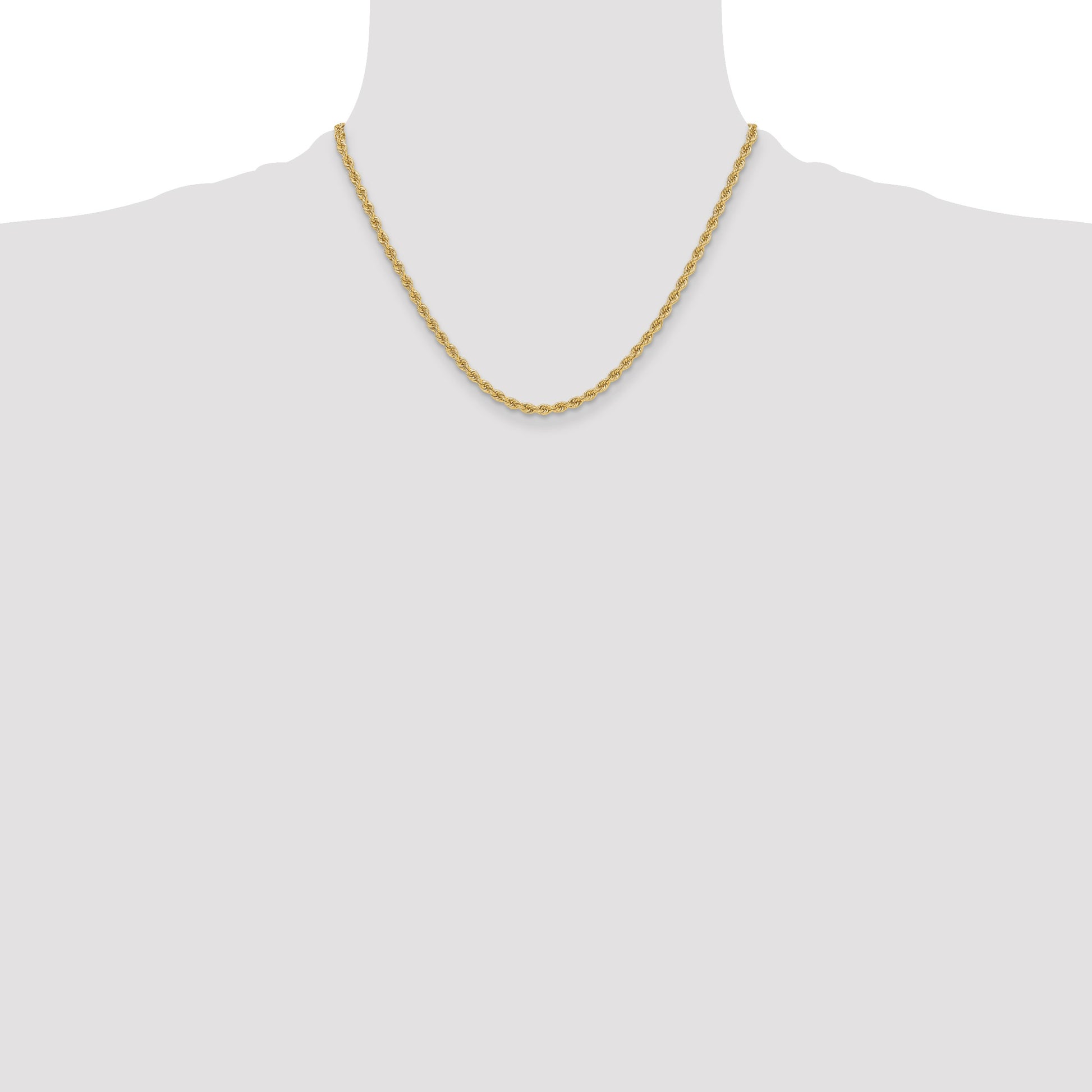 14k 3.3mm Solid Rope Chain