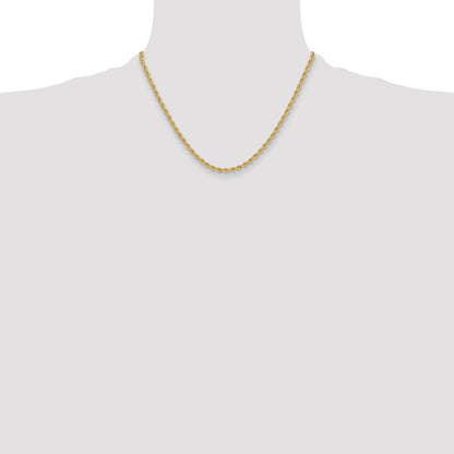 14k 3.3mm Solid Rope Chain