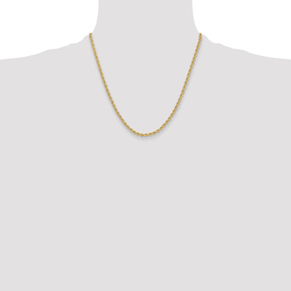 14k 3.3mm Solid Rope Chain