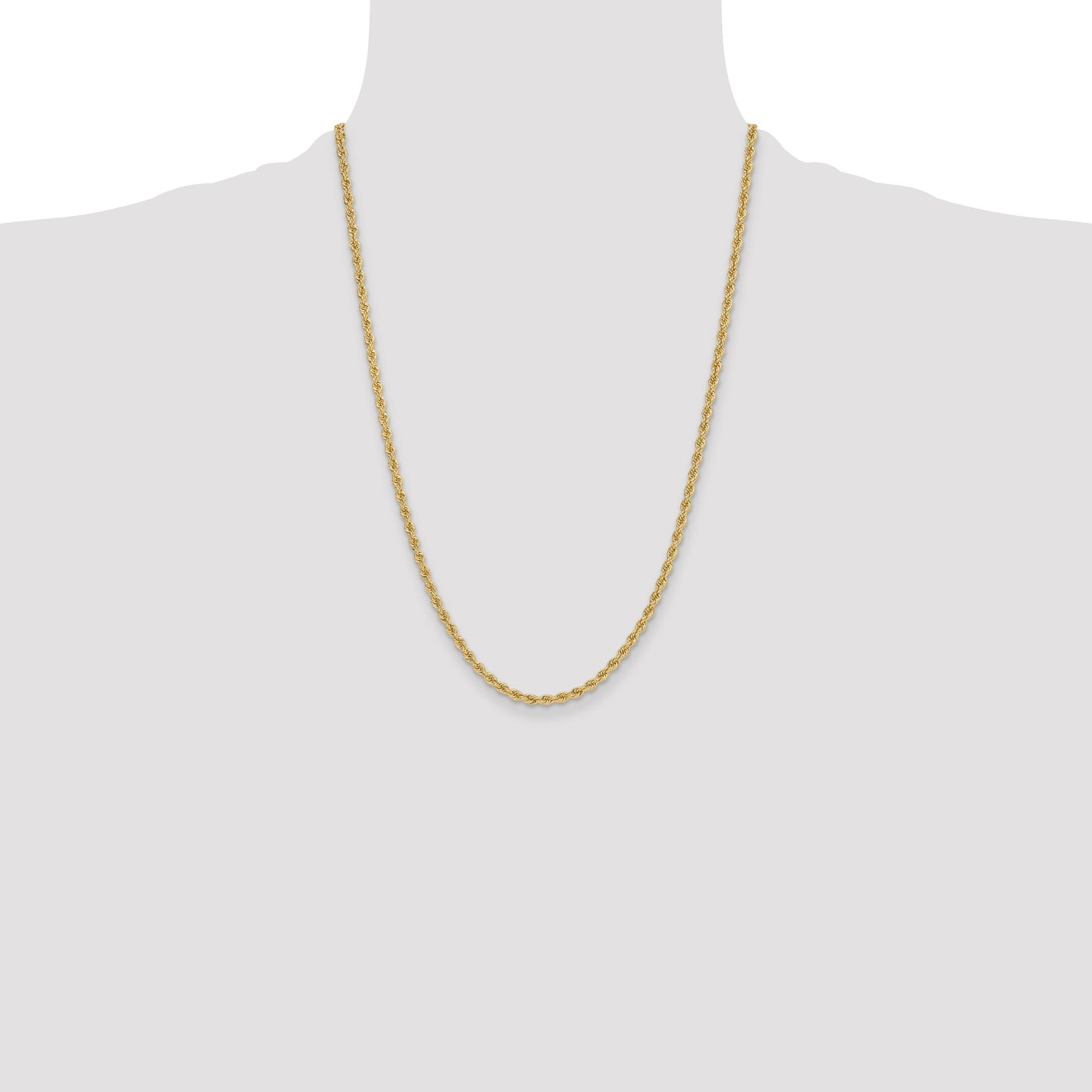 14k 3.3mm Solid Rope Chain
