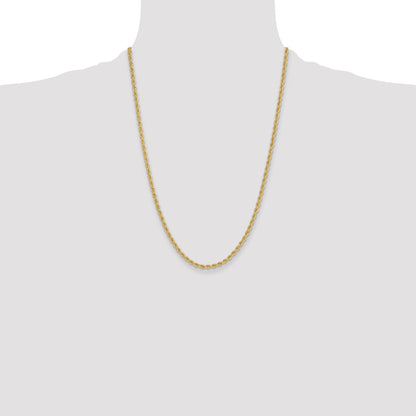 14k 3.3mm Solid Rope Chain