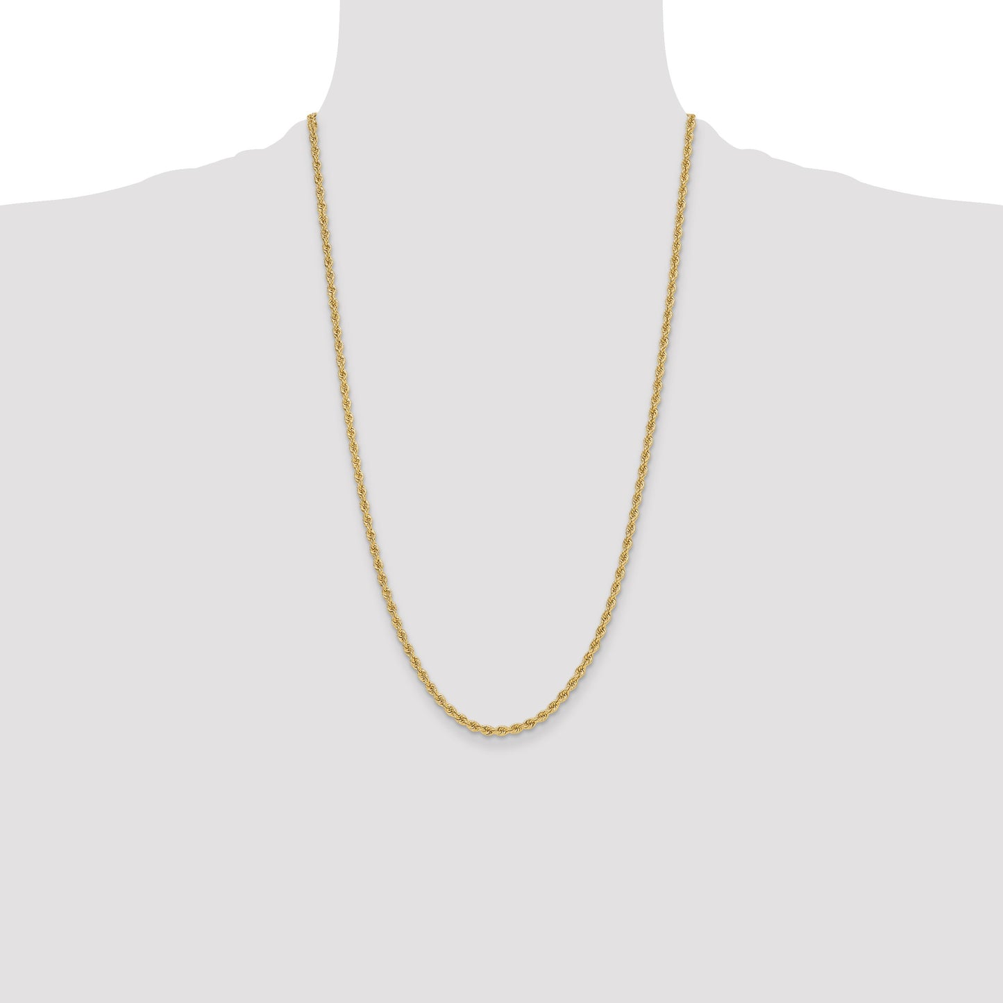 14k 3.3mm Solid Rope Chain