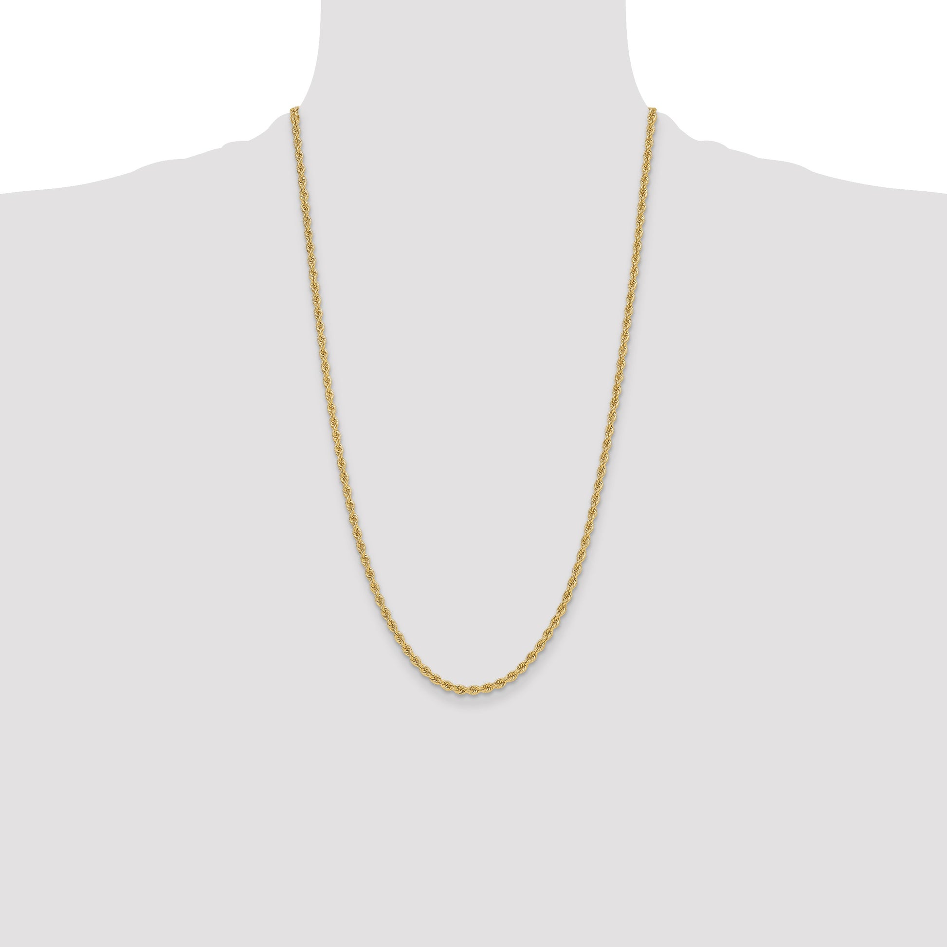 14k 3.3mm Solid Rope Chain