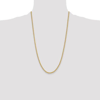 14k 3.3mm Solid Rope Chain