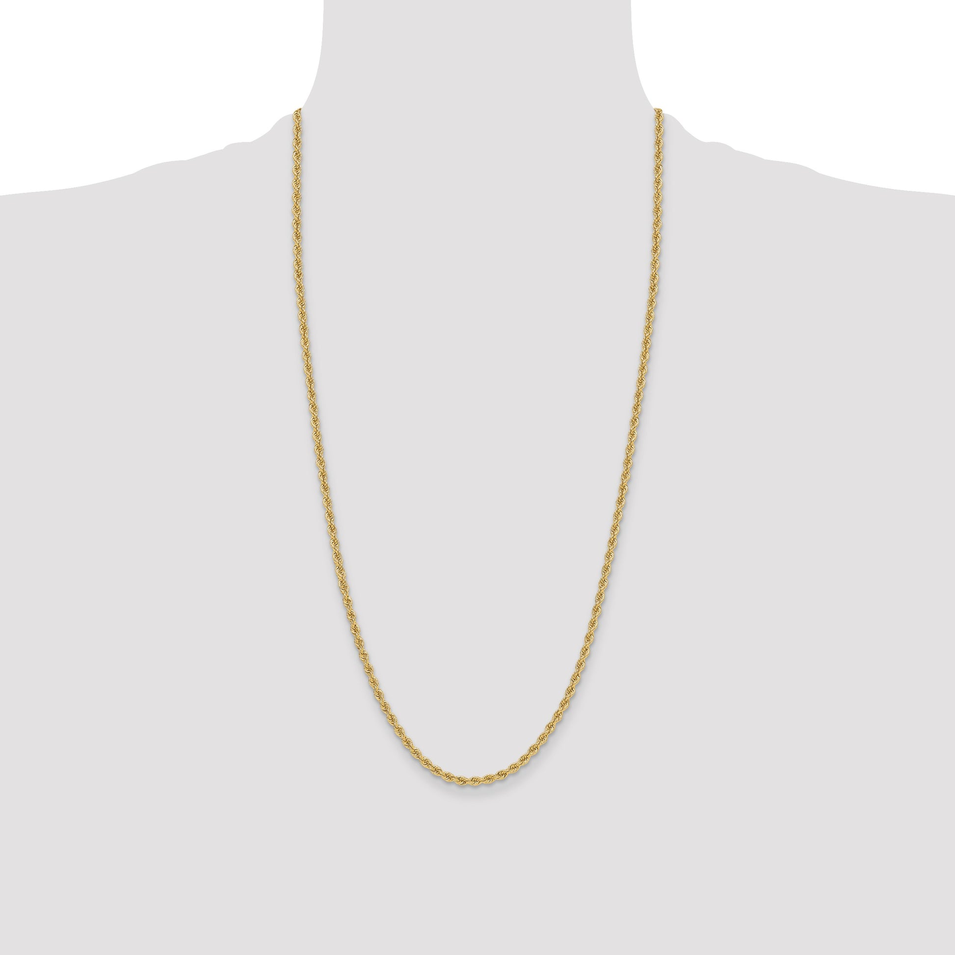 14k 3.3mm Solid Rope Chain