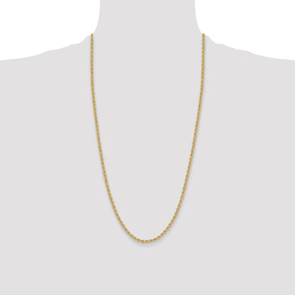 14k 3.3mm Solid Rope Chain