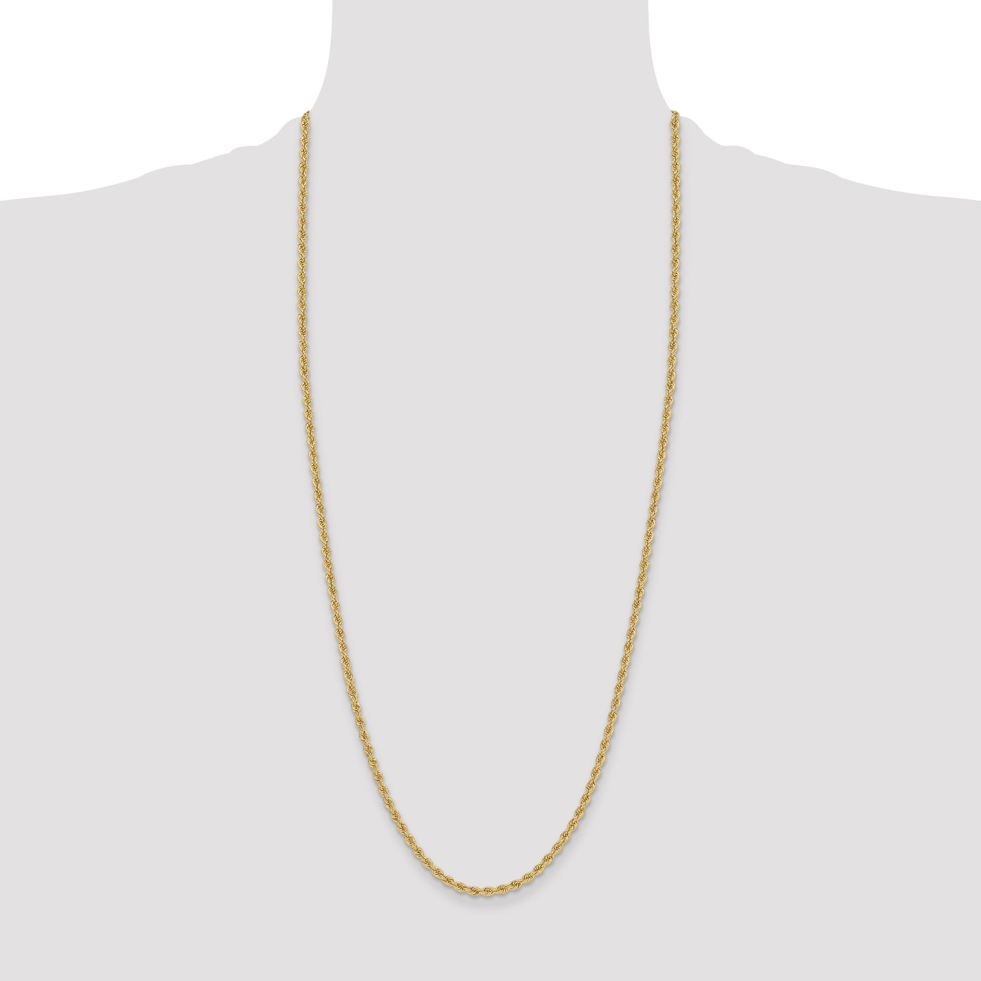 14k 3.3mm Solid Rope Chain