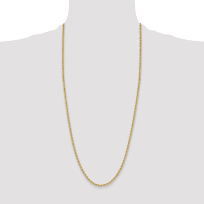 14k 3.3mm Solid Rope Chain