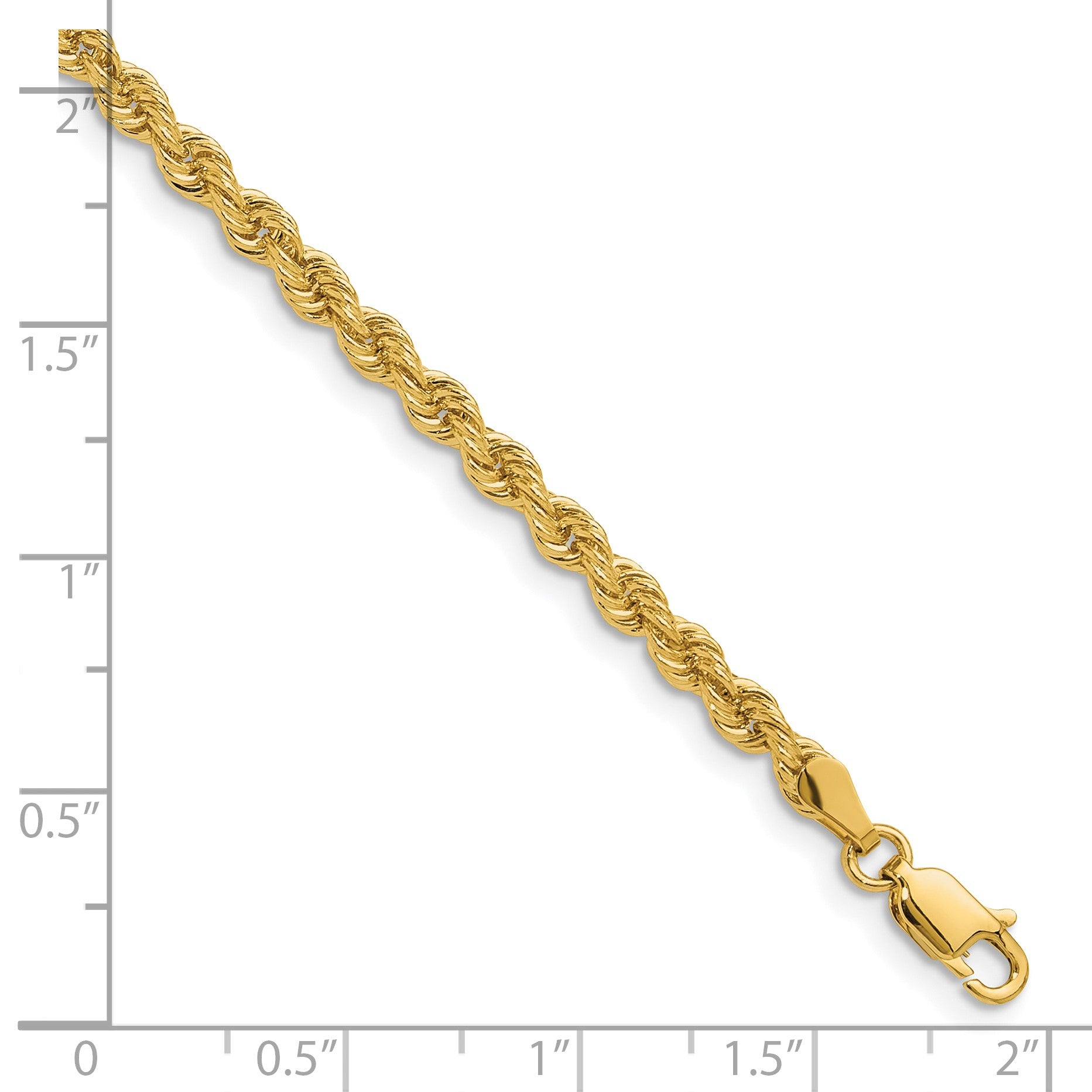 14k 3.3mm Solid Rope Chain