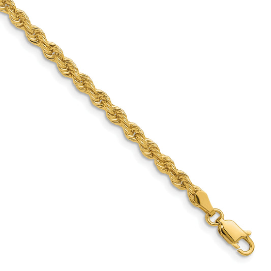 14k 3.3mm Solid Rope Chain