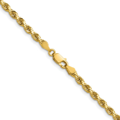14K 26 inch 3.5mm Diamond-cut Rope with Lobster Clasp Chain