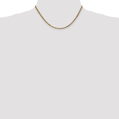 14K 16 inch 3.5mm Diamond-cut Rope with Lobster Clasp Chain