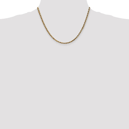 14K 18 inch 3.5mm Diamond-cut Rope with Lobster Clasp Chain