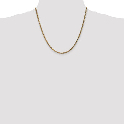 14K 20 inch 3.5mm Diamond-cut Rope with Lobster Clasp Chain