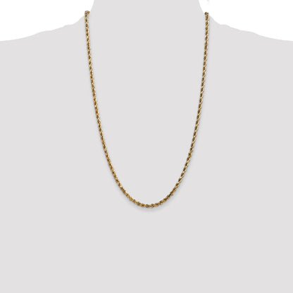 14K 26 inch 3.5mm Diamond-cut Rope with Lobster Clasp Chain