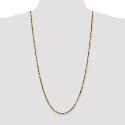 14K 30 inch 3.5mm Diamond-cut Rope with Lobster Clasp Chain