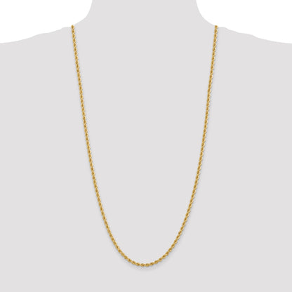 14K 30 inch 3.65mm Regular Rope with Lobster Clasp Chain