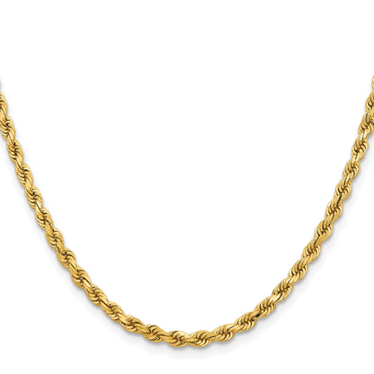 14K 30 inch 3.75mm Diamond-cut Rope with Lobster Clasp Chain