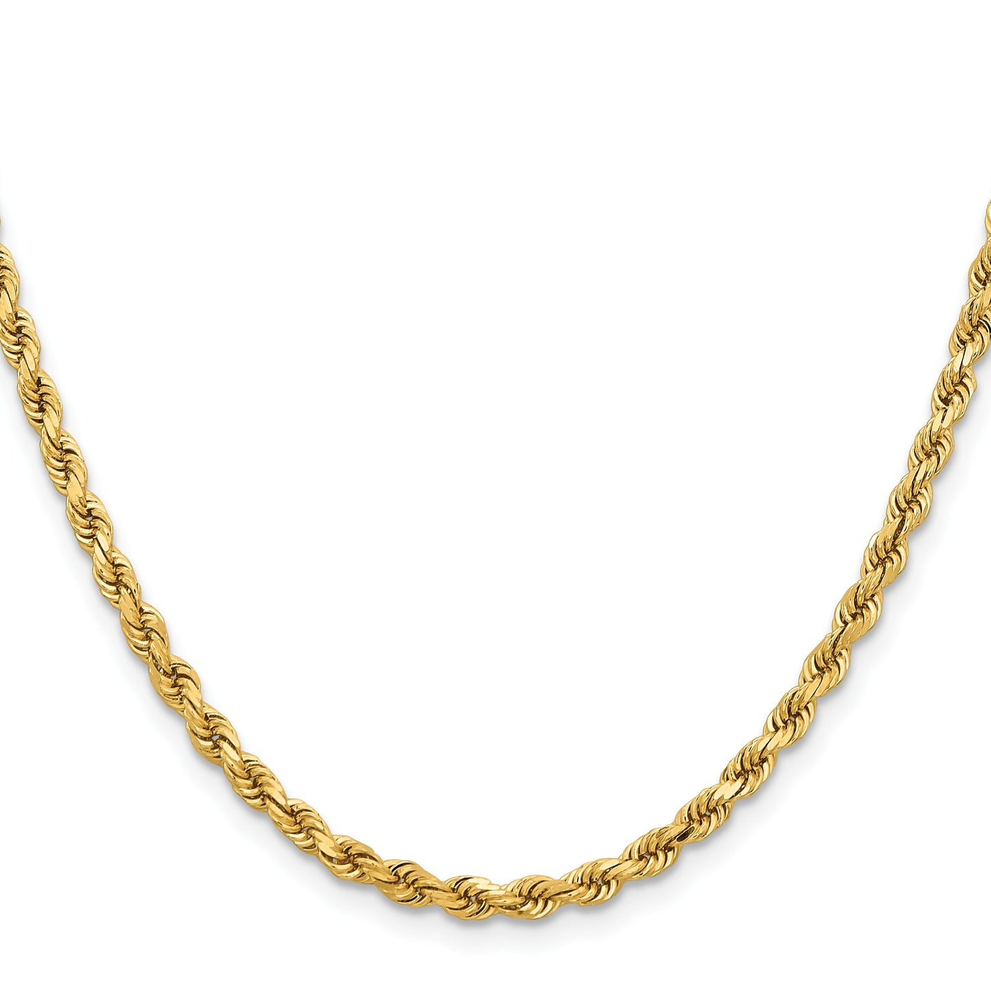 14K 18 inch 3.75mm Diamond-cut Rope with Lobster Clasp Chain