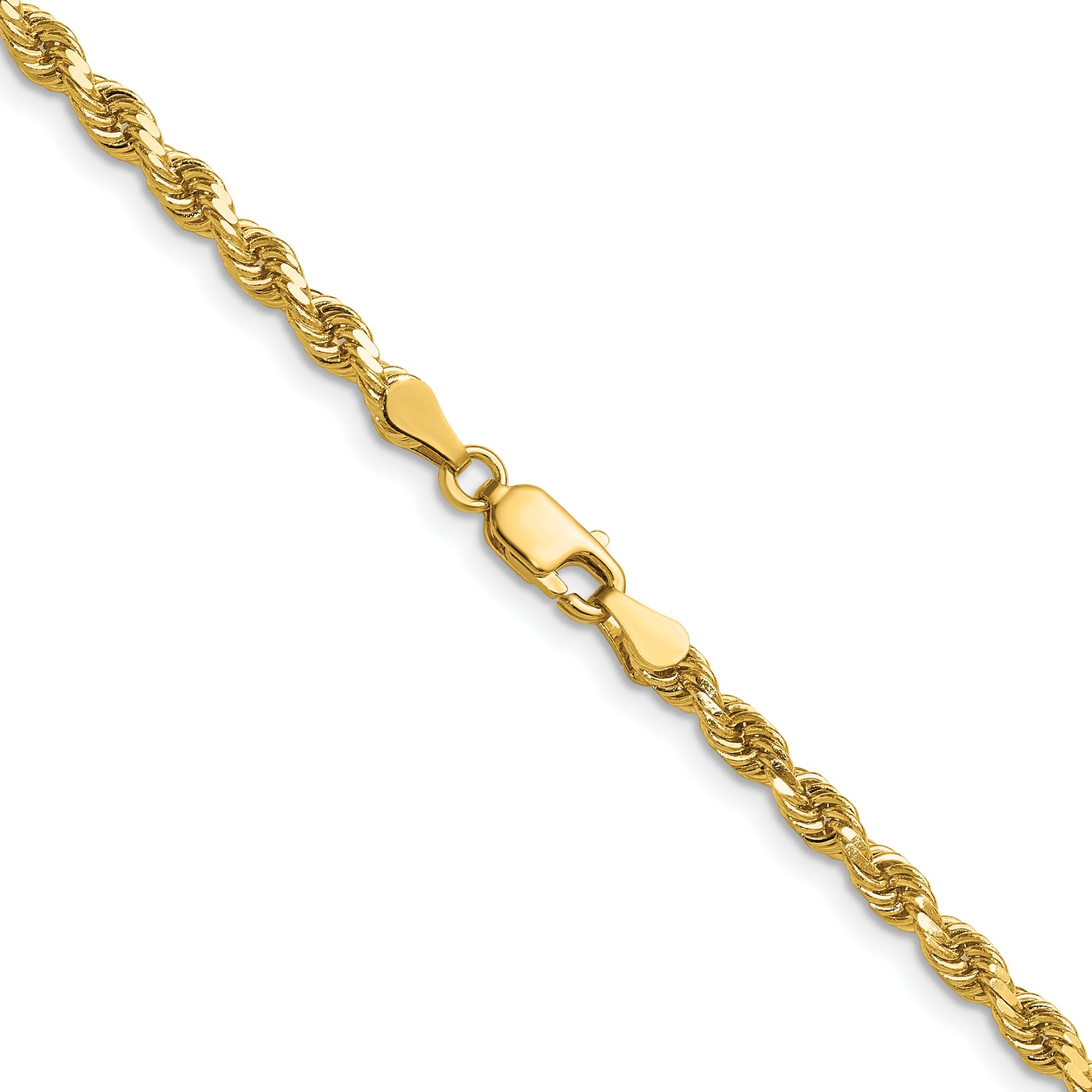 14K 18 inch 3.75mm Diamond-cut Rope with Lobster Clasp Chain