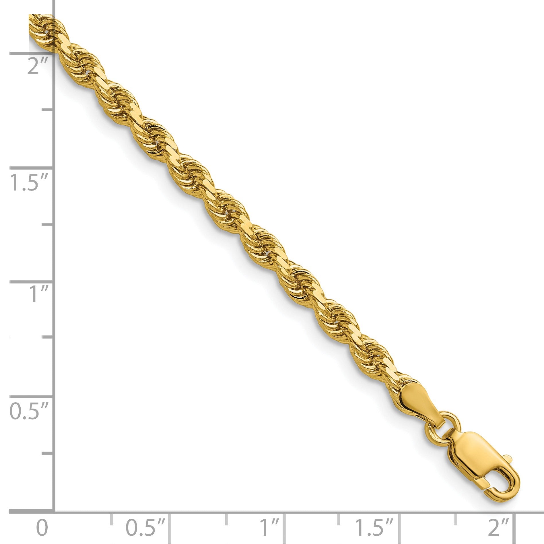 14K 16 inch 3.75mm Diamond-cut Rope with Lobster Clasp Chain