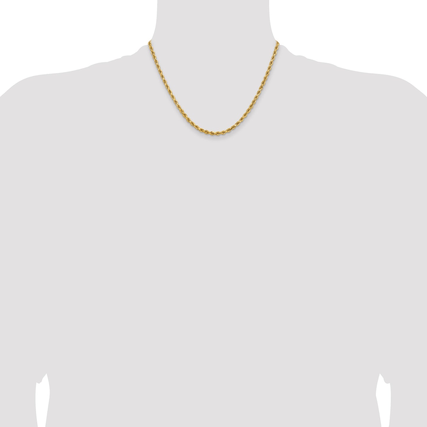 14K 18 inch 3.75mm Diamond-cut Rope with Lobster Clasp Chain