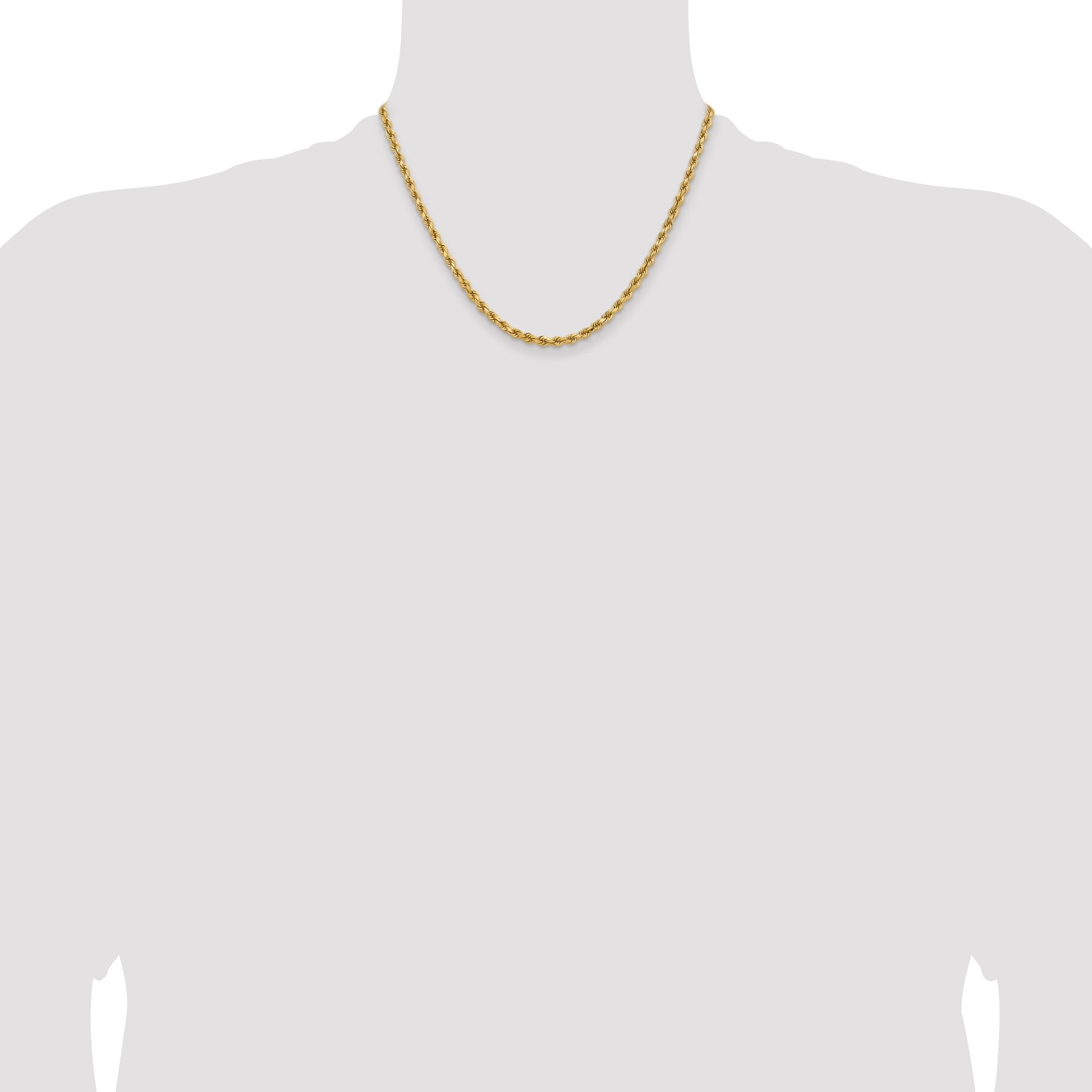 14K 18 inch 3.75mm Diamond-cut Rope with Lobster Clasp Chain
