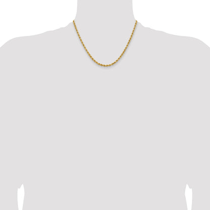14K 18 inch 3.75mm Diamond-cut Rope with Lobster Clasp Chain