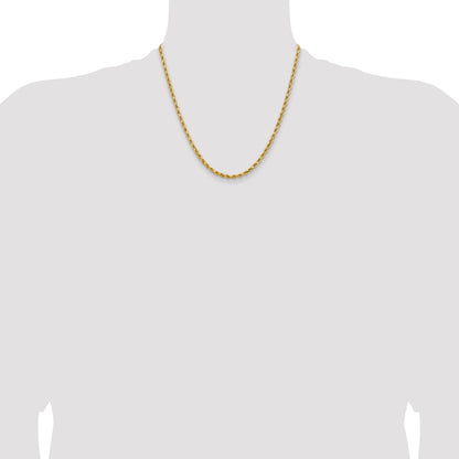 14K 20 inch 3.75mm Diamond-cut Rope with Lobster Clasp Chain